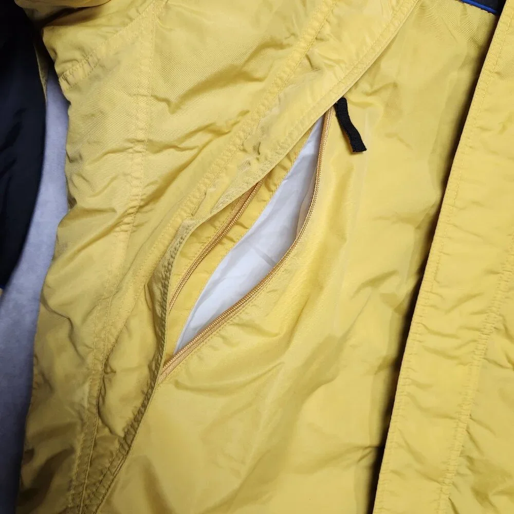 VTG Columbia Mens‎ Jacket size Large Yellow Zip Up Front Insulated Fleece Lined